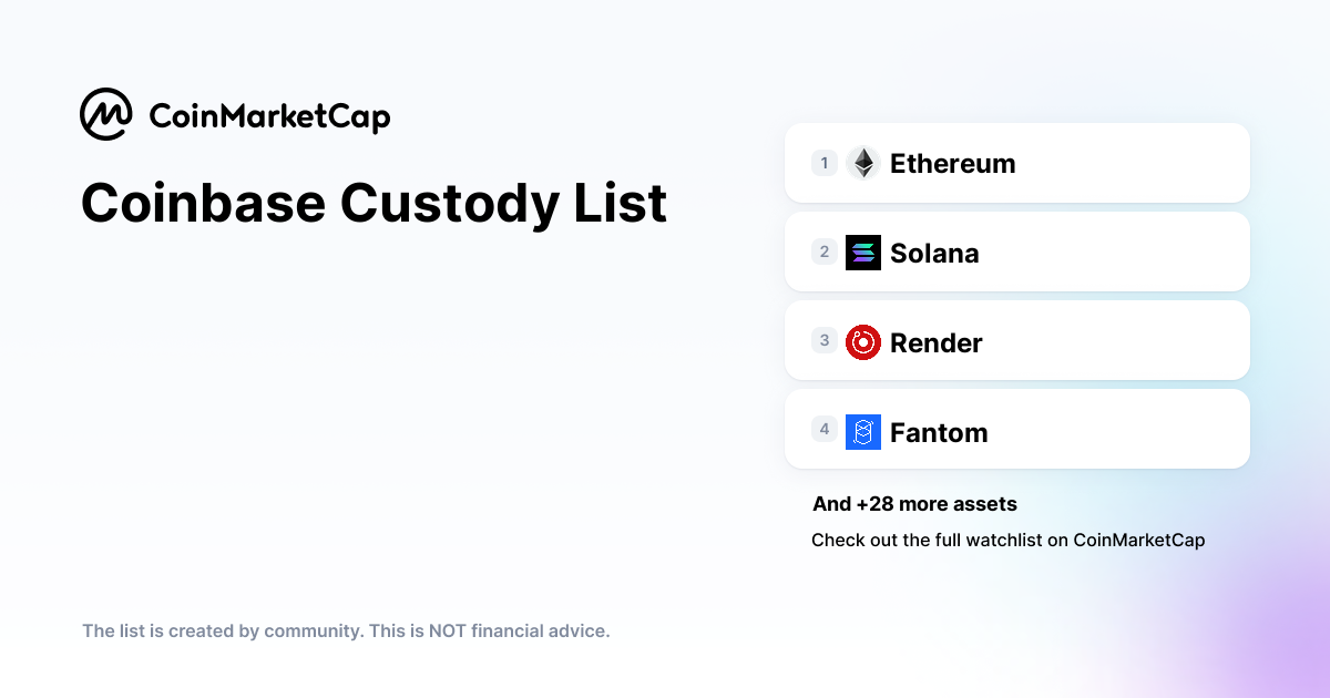 Follow The Coinbase Custody List Crypto Portfolio Picks | CoinMarketCap
