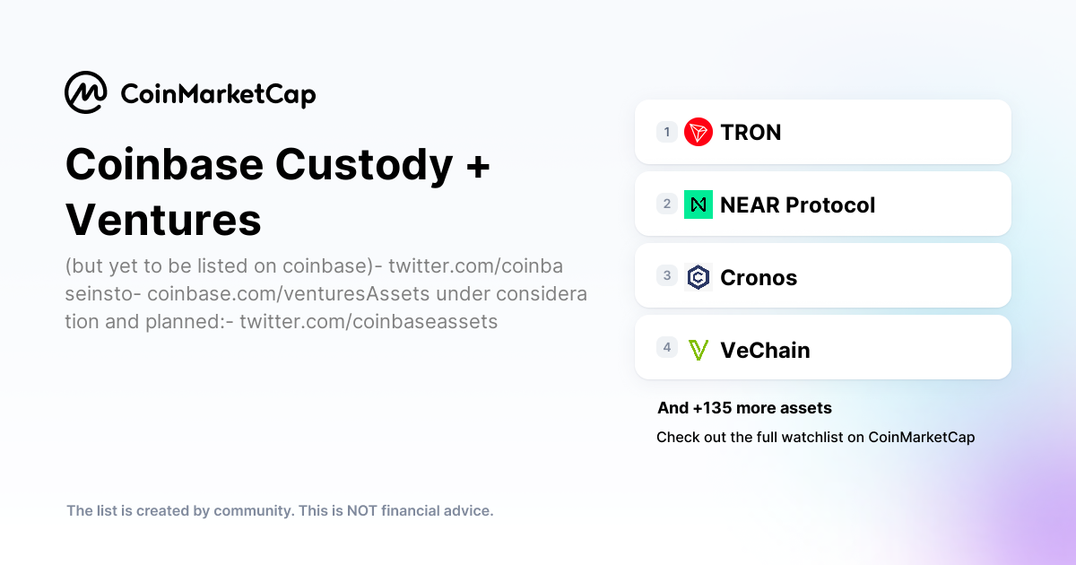 Follow The Coinbase Custody + Ventures Crypto Portfolio Picks