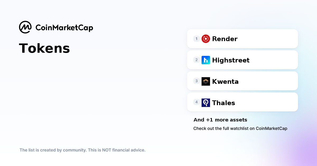 Follow The Tokens Crypto Portfolio Picks | CoinMarketCap