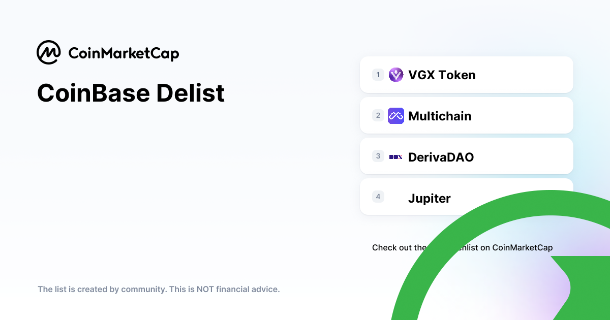 Follow The CoinBase Delist Crypto Portfolio Picks | CoinMarketCap