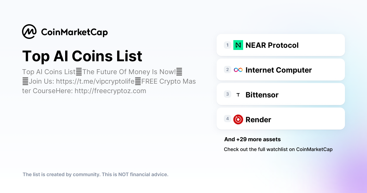 Follow The Top AI Coins List Crypto Portfolio Picks | CoinMarketCap