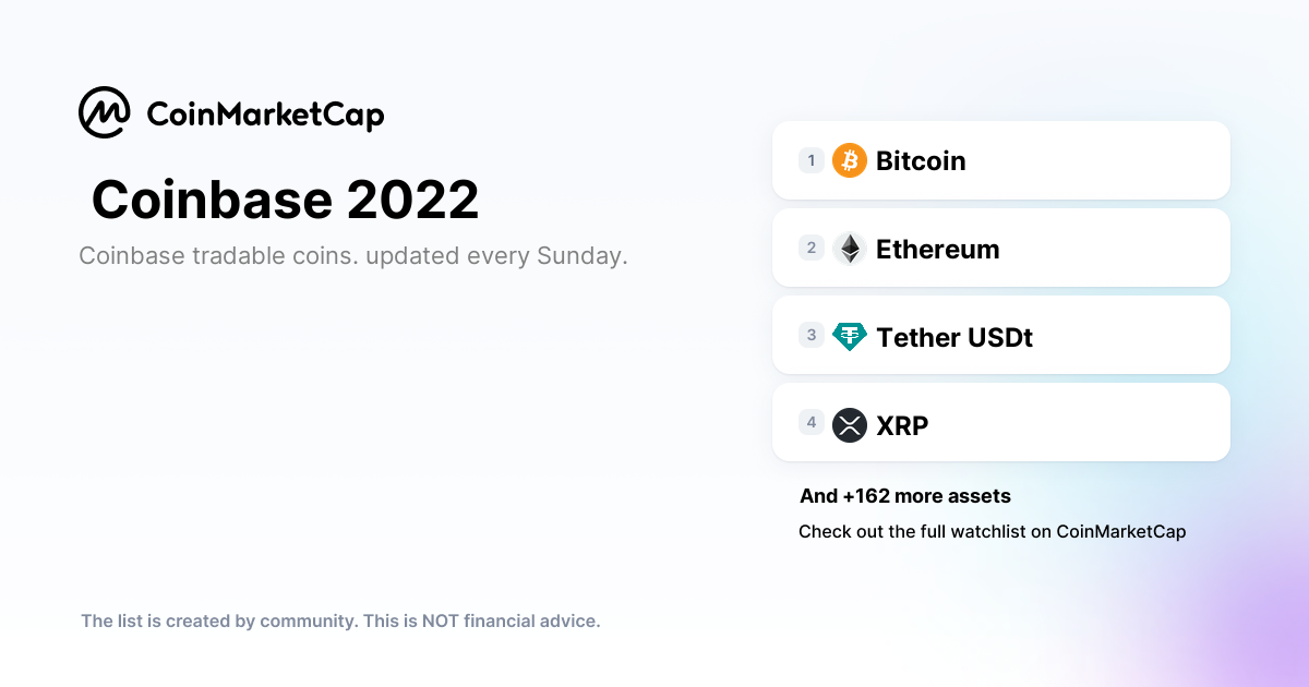 Follow The Coinbase 2022 Crypto Portfolio Picks | CoinMarketCap